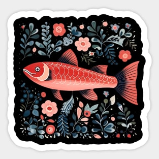 A Cute Salmon Scandinavian Art Style Sticker